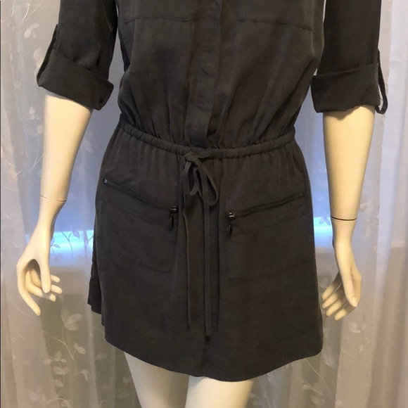 Banana Republic Grey Pull Tie Dress; Size 6P - Picture 3 of 4